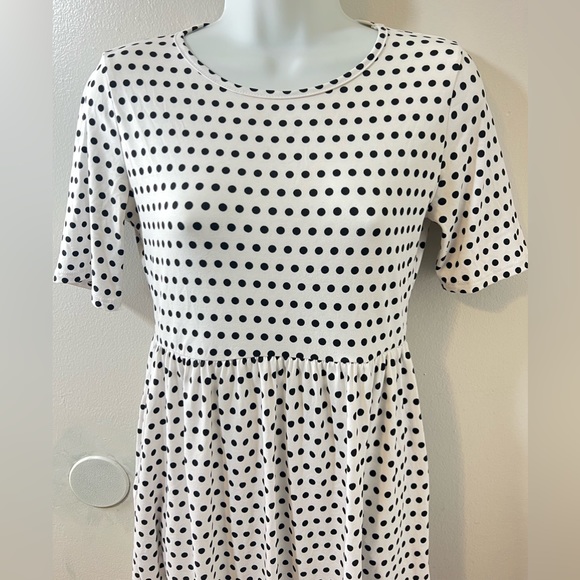 ORANGE CREEK Black and White Polka Dot Short Sleeve Fit and Flare Small Dress - Picture 3 of 8